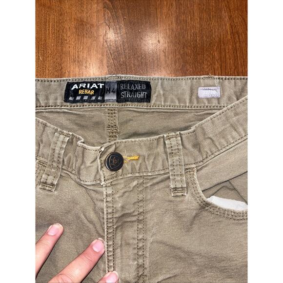 Ariat M4 Rebar Low Bootcut Jeans Men's 32x30 (29) Tan Workwear Stretch - Picture 4 of 6